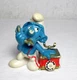 PEYO SCHLEICH VTG 1980 SMURFS 2'' 20062 TELEPHONE SMURF THIN HANDLE PVC FIGURE