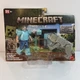 2024 Mattel - A Minecraft Movie: STEVE IN DIAMOND ARMOR & DENNIS Wolf 2-Pack NEW