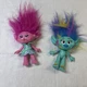 Lot Of 2-Trolls, Hasbro, 2015 C-015G  Pink & 2015 C-015G Green