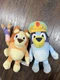 BLUEY FRIENDS Plush Lot Princess Bluey & Bingo with Bob Bilby Puppet Moose Brand
