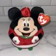 TY Disney Minnie Mouse Santa Beanie Ballz Plush 5" Stuffed Toy 2013 Christmas