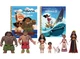 Mattel Disney Moana Adventure Set with 6 Small Dolls & Story Books Bundle Set