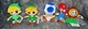 Lot of 5 Nintendo Plush, 2018 Super Mario Bros Wii 8", Link, Toad, Fire Flower