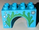 Lego Duplo Medium Azure 2x4x2 Arch Disney Little Mermaid Seaweed Bubbles Pattern