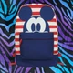 🎒 Disney Mickey Mouse Red White Blue Americana Striped Backpack 🎒