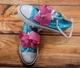 NICKELODEON JOJO SIWA BLUE SNEAKERS W/ PINK BOWS GIRLS SHOES SZ 5 1/2 5.5