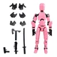 Pink Titan 13 T13 Action Figure 3D Printed Movable Nova Lucky 13 Robot Model