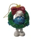 Vintage 1981 Schleich Smurf Ornament Christmas Wreath Peyo Portugal 2.5&rdquo;