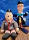 Laurel & Hardy 1960's Knickerbocker Bend-Em 9" Plush Dolls Larry Harmon Japan