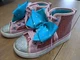 Girls' Nickelodeon JoJo Siwa Pink High Top Sneakers Shoes Size 12 Blue Bow