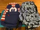 Disney Mickey Red White & Blue Stripes & Mickey Expressions Laptop/backpack Set