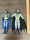 Batman Action Figures Lot Of 2 Mattel DC Comics 12in Caped Gray Blue Toy Set