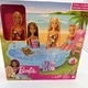 Brand New Barbie - Barbie's Pool Play Set with Doll, Slide, Drink & Beach Towel