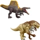 Mattel Jurassic World Roaring Spinosaurus and Roaring Tyrannosaurus Rex 2-Pack