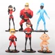 The Incredibles Dash Violet Disney Playset 6 Figure Cake Topper Toy Doll Set