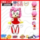 GE Animation GE-52635 Sonic The Hedgehog 9" Amy Rose in Red Dress Stuffed Plush
