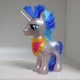 Hasbro My Little Pony Unicorn Figure Silver Blue Mane Tail Pink Collar 87171