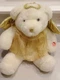 Vtg DAN DEE MUSICAL LIGHTS ANGEL BEAR White Teddy Plush Gold Wings Christmas 13"