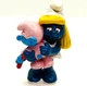 Vintage Smurfette Holding Baby In Pink PVC 2" Figure Peyo 1984 Schleich #20192