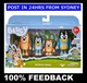 Genuine!! BLUEY & FAMILY ~ 4 Pack Figures ~Bluey, Bingo, Chilli Mum, Bandit Dad