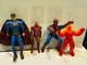 4 super heros Superman  2006 DC Comics J2082  5", iron man, spiderman, torch D1