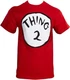 Adult Unisex Dr Seuss Thing 2 Short Sleeves Halloween Cosplay Costume T-Shirt