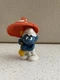 Peyo Schleich Grouchy Smurf Mushroom Umbrella Figure 20118 Vintage 1979 Red
