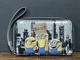 Despicable Me Minions Universal  Wristlet Sparkle Vinyl Zip Around Wallet