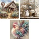 3 Pack Diamond Art Kits for Adults - Rustic Farmhouse Daisy Diamond Painting Kit