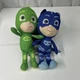 PJ MASKS Gekko & Catboy Plush Stuffed Toys Just Play 9&rdquo; Green Blue Lot of 2