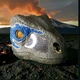 Jurassic World Chomp 'N Roar Velociraptor Blue Mask Mattel Sounds Moving Eyes 