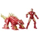 Marvel Mech Strike Mechasaurs, 4-Inch Iron Man with Iron Stomper Mechasaur Ac...