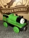 V1 PERCY ! THOMAS FRIENDS TRAIN WOODEN RAILWAY ! 1992 DOOR ! UNPAINTED STACK