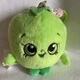 Shopkins Apple Blossom Plush 5" Stuffed Toy Zipper Pull Green Apple with Worm