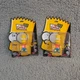 The Simpsons Mania Series 3" Qee Bart Simpson Key Chain - Normal Bart (Lot Of 2)