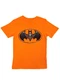Batman DC Comics Boys Orange Skeleton Bat Symbol Halloween T-Shirt