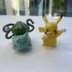 Jazwares Pokemon Pikachu & Bulbasaur 1.5" Action Figures Snowball Holiday Winter