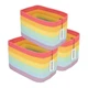 XUANGUO 3-Pack Rainbow Storage Baskets 15X10X9.3&ldquo; &ndash; Woven Toy Organizer Bins ...