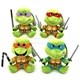 TMNT KidRobot Teenage Mutant Ninja Turtles Phunny 8&rdquo; Plushes - Complete Set of 4