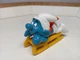 Schleich Sport Super Smurf Sled Tobogganing Winter Smurfs Bobsled - 40201