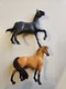 2 Horse Figures 2019 Spirit Riding Free Dreamworks 4" Toy Black Brown DWA LLC