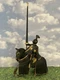 Schleich Tournament Knight & Black Horse W/ Gold Trim & Jousting Pole 2003 70032